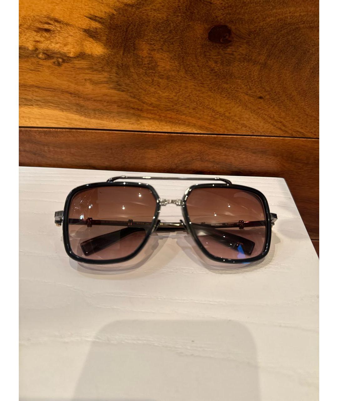 BALMAIN Коричневые металлические солнцезащитные очки, фото 2