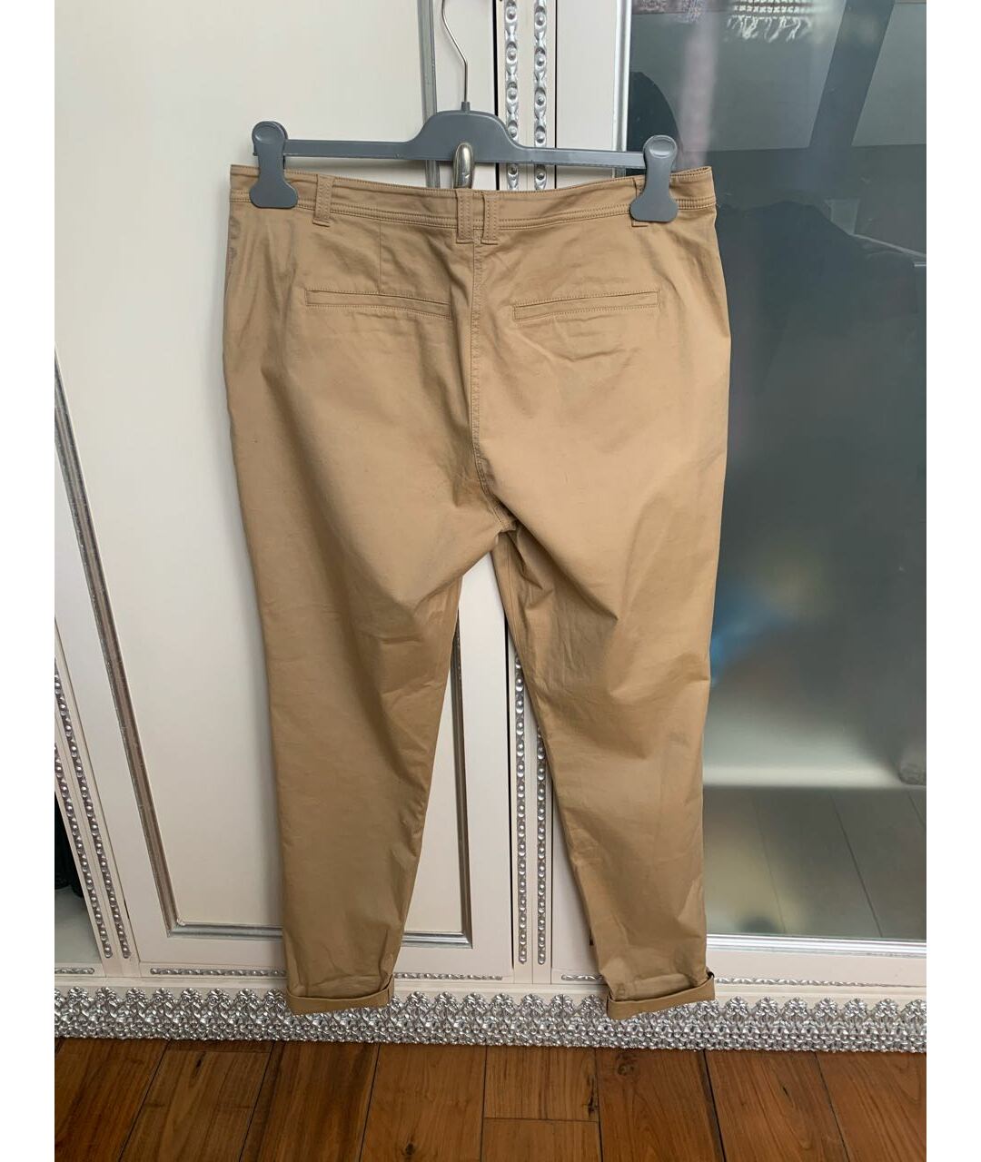 BURBERRY BRIT Бежевые хлопко-эластановые прямые брюки, фото 2