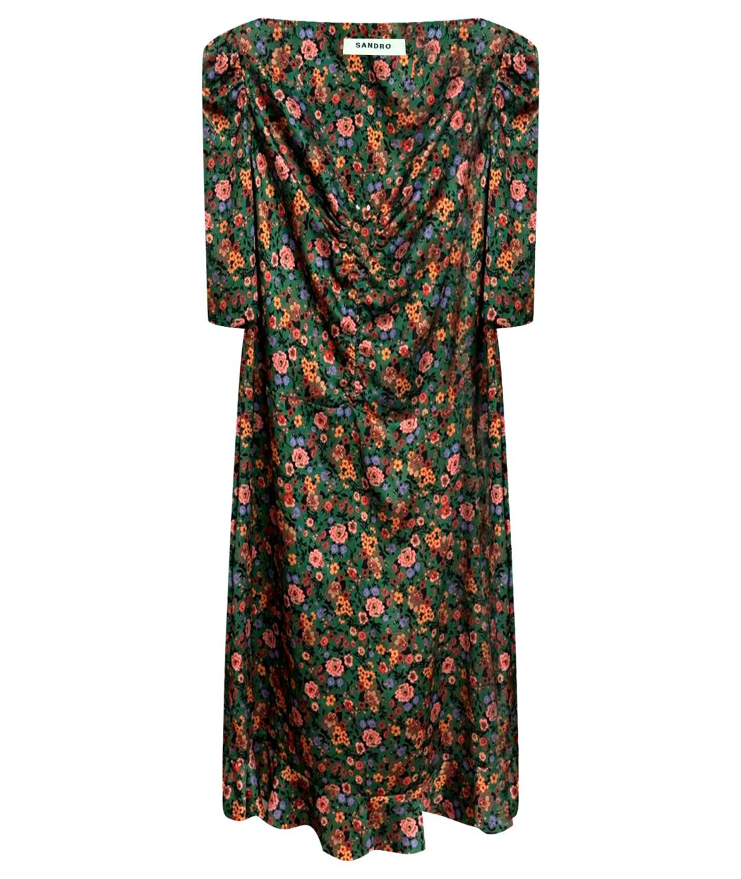 SANDRO Зеленые полиэстеровое повседневное платье, фото 1