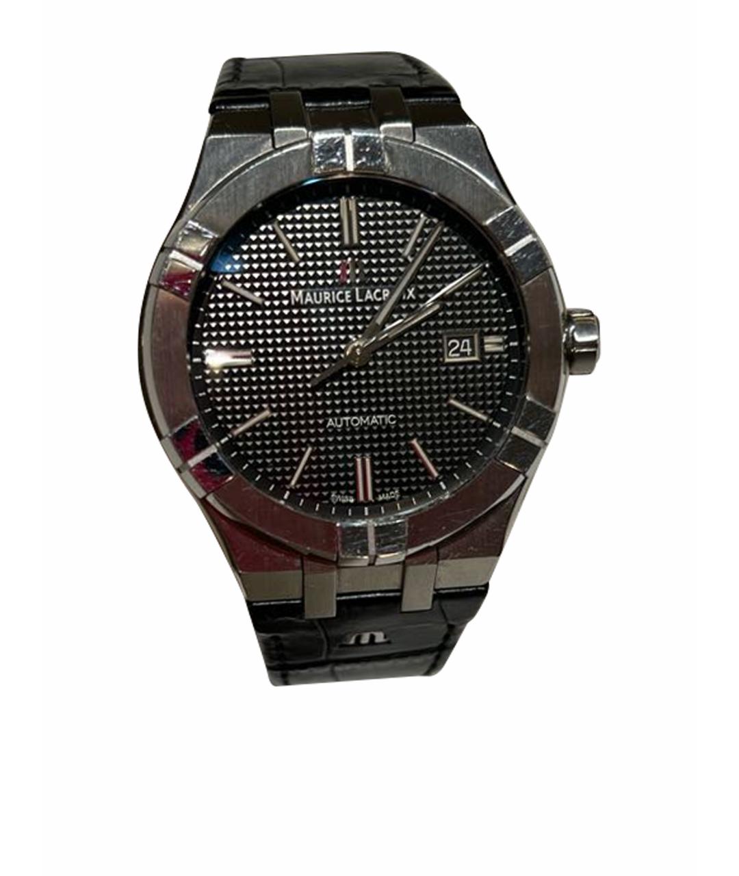 MAURICE LACROIX Черные стальные часы, фото 1