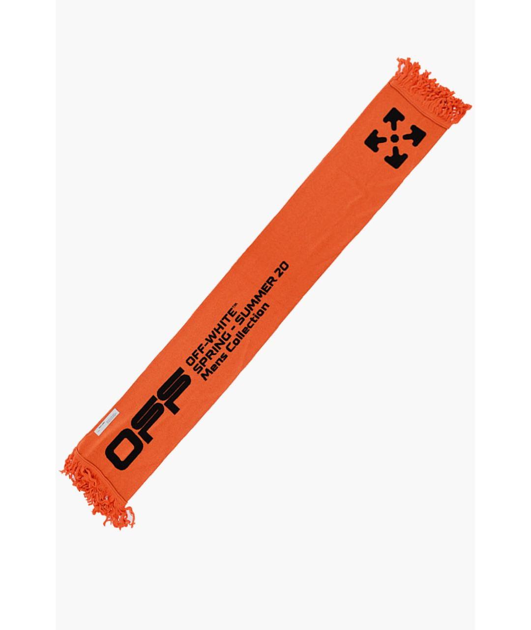 OFF-WHITE Оранжевый хлопковый шарф, фото 2