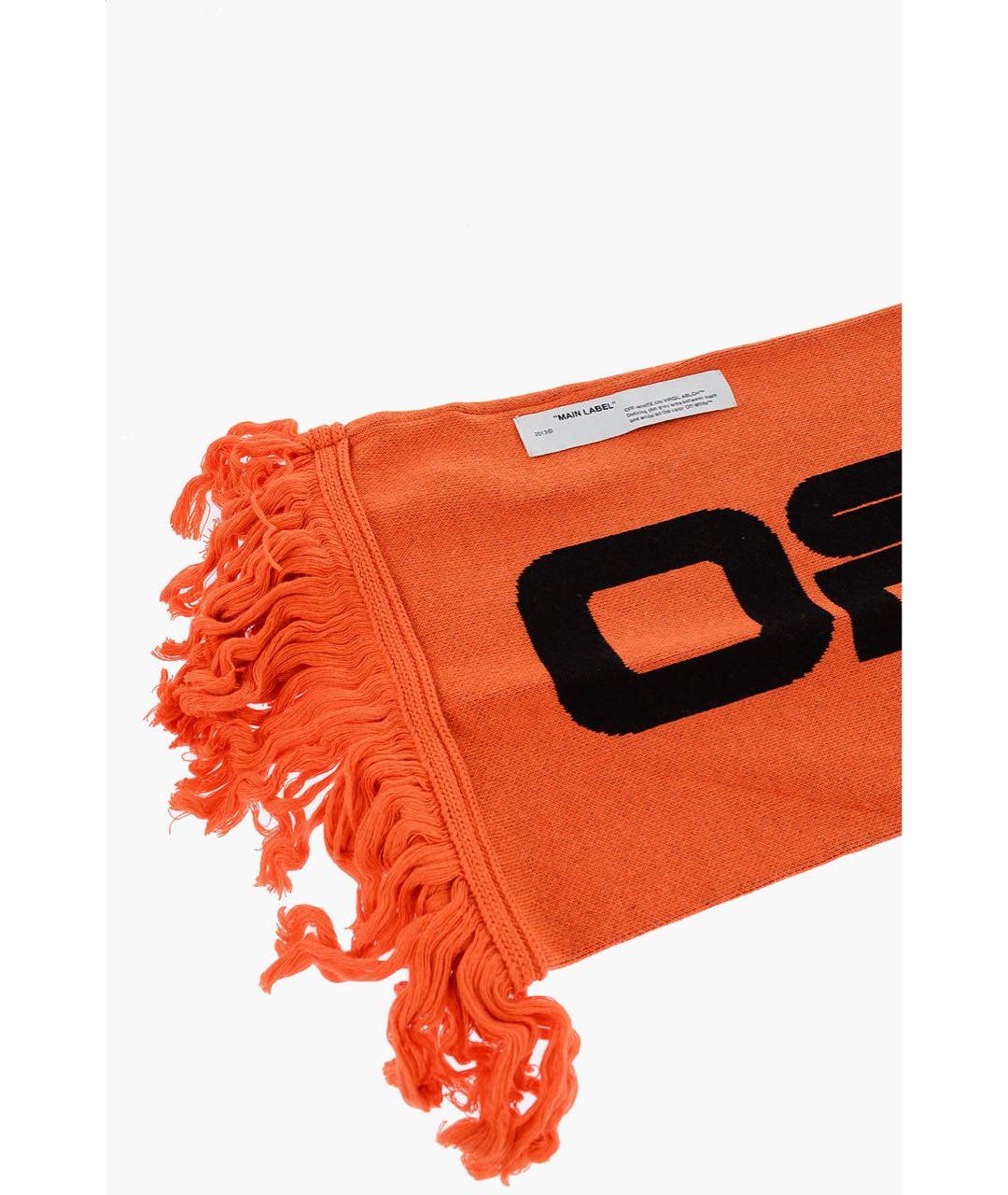 OFF-WHITE Оранжевый хлопковый шарф, фото 4