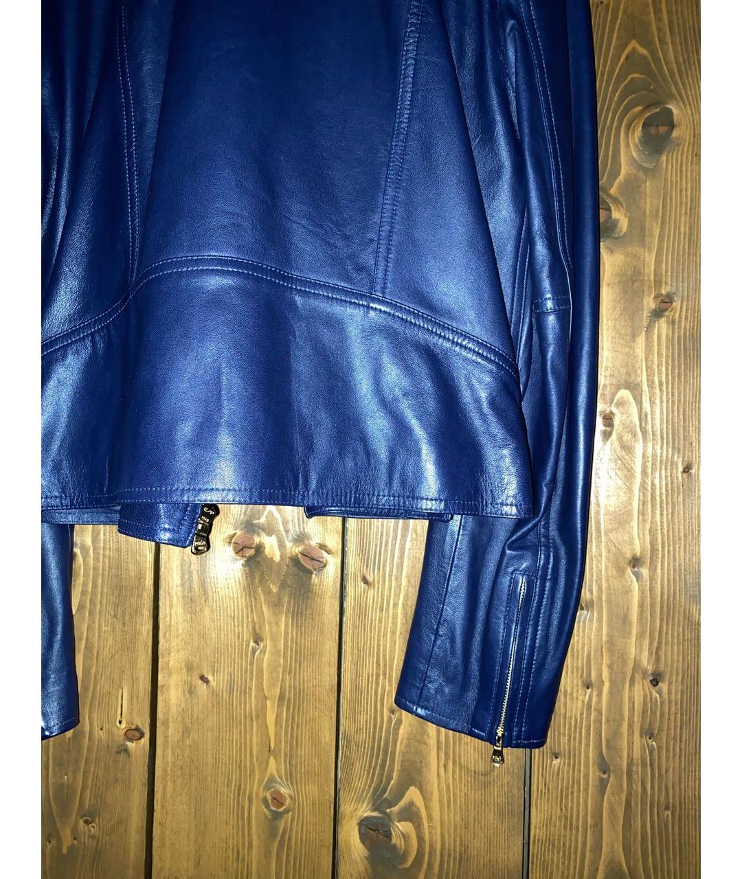 POLO RALPH LAUREN Темно-синяя кожаная куртка, фото 6