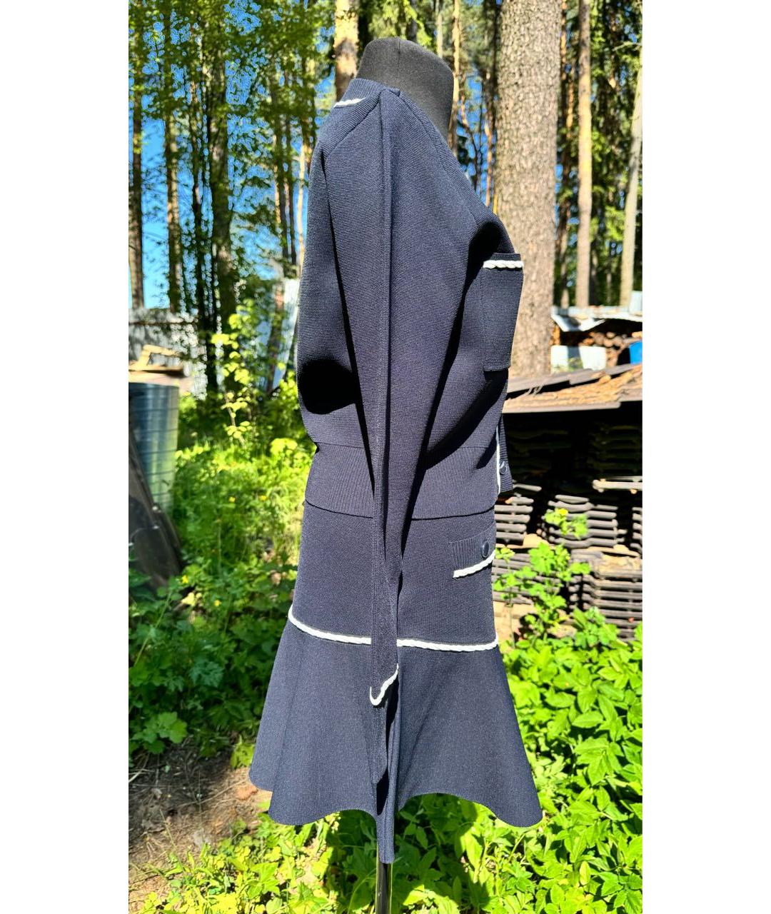 Claudie Pierlot Темно-синий вискозный костюм с юбками, фото 6