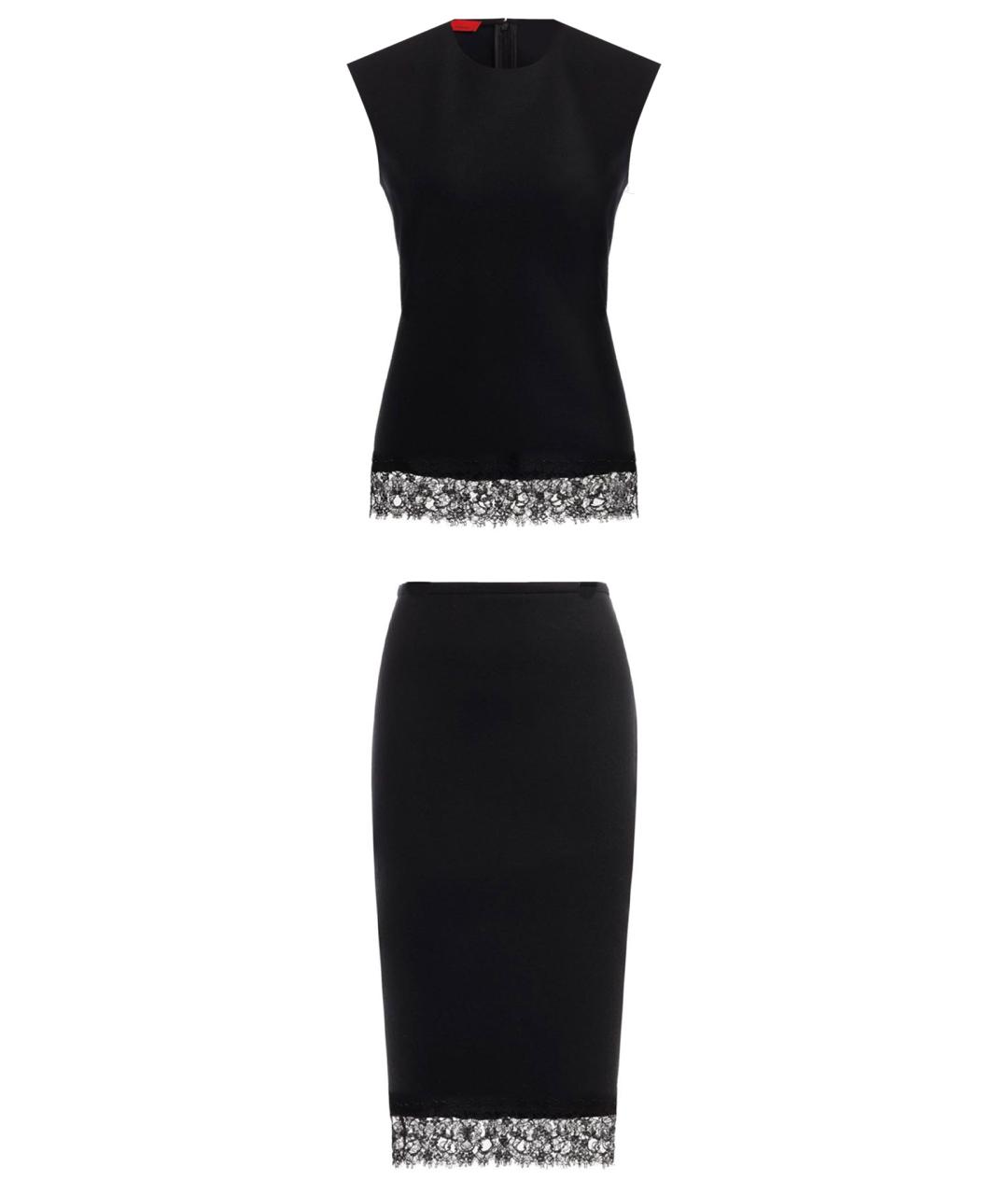 CAROLINA HERRERA Черный шерстяной костюм с юбками, фото 1