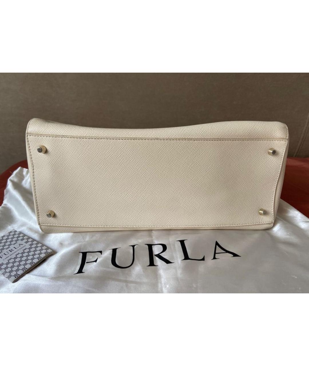 FURLA Белая кожаная сумка тоут, фото 7