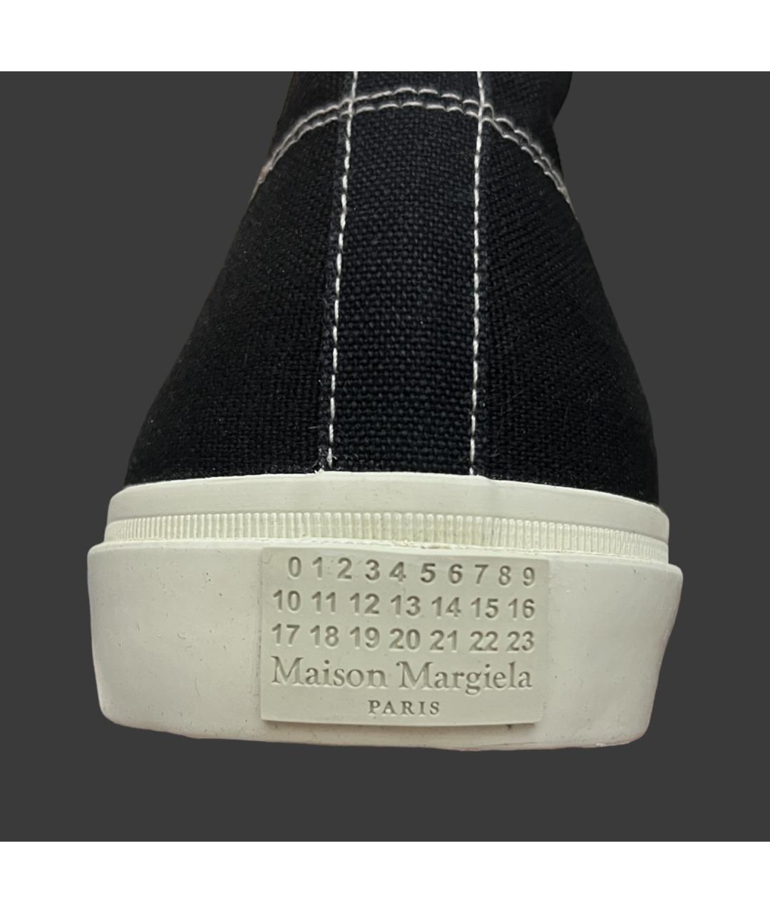 MAISON MARGIELA Черные текстильные высокие кроссовки / кеды, фото 9