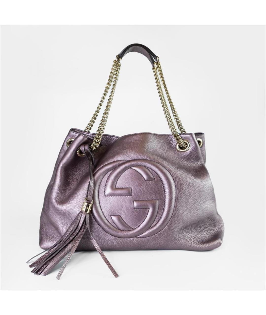 GUCCI Фиолетовая кожаная сумка через плечо, фото 5