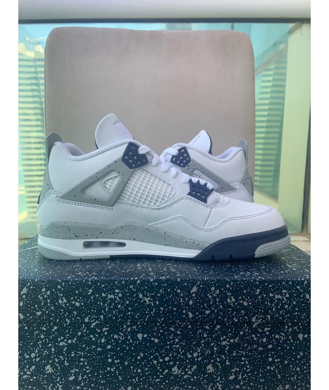 JORDAN Белые кожаные высокие кроссовки / кеды, фото 5