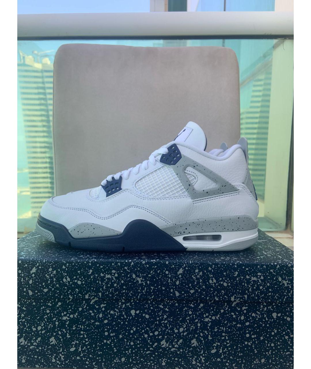 JORDAN Белые кожаные высокие кроссовки / кеды, фото 2