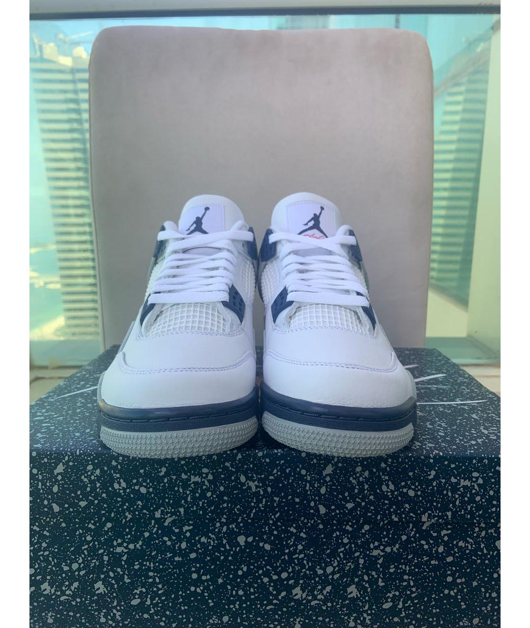 JORDAN Белые кожаные высокие кроссовки / кеды, фото 3