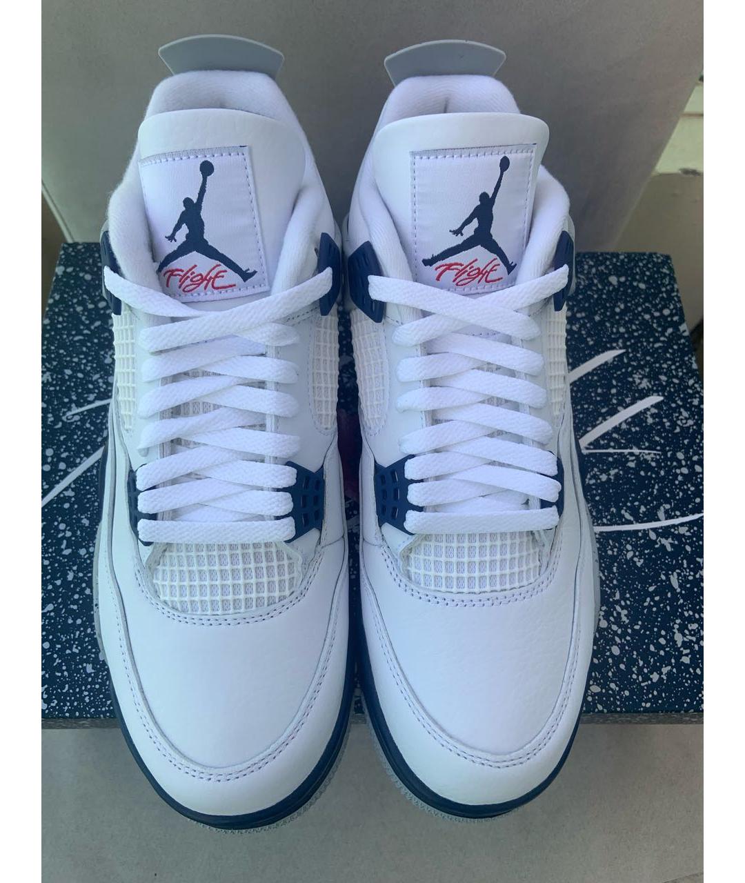 JORDAN Белые кожаные высокие кроссовки / кеды, фото 4