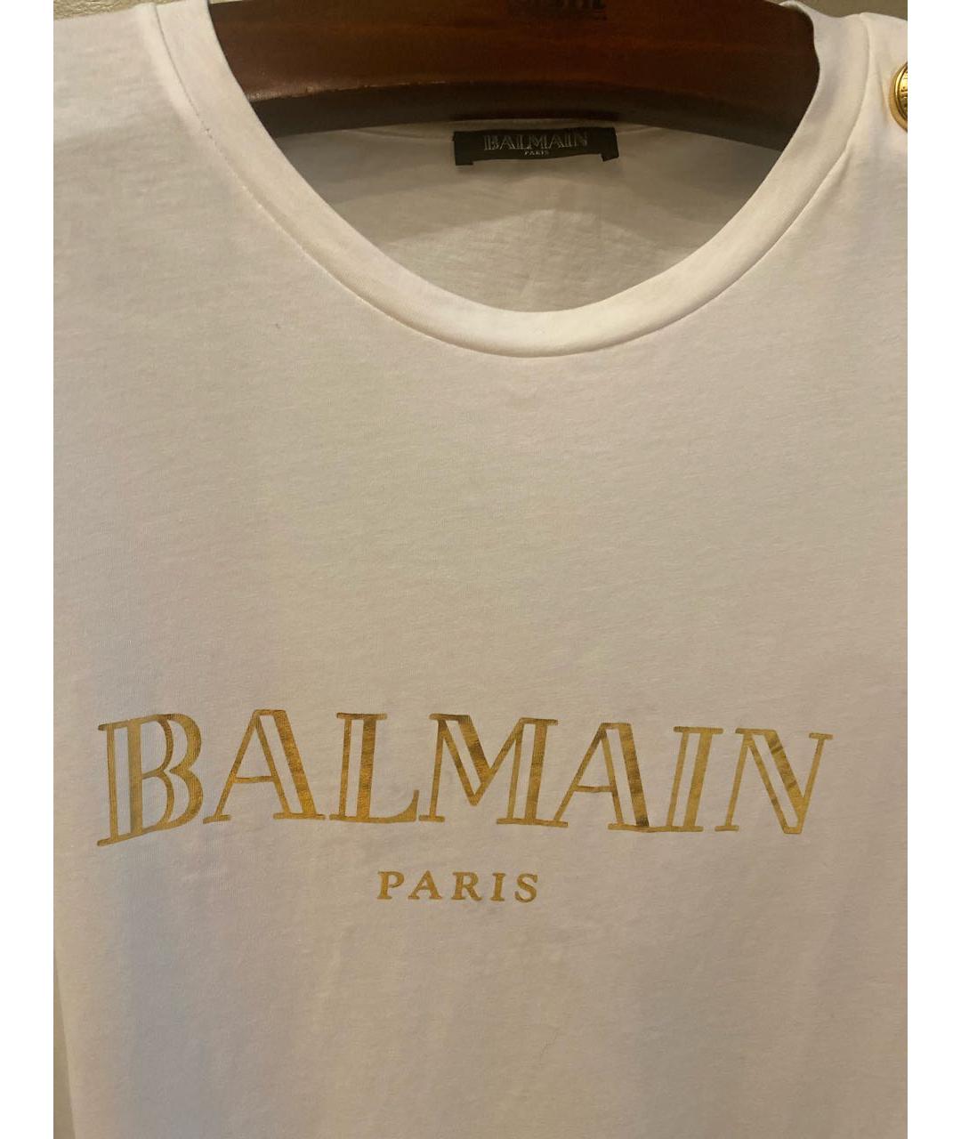 BALMAIN Белая хлопковая футболка, фото 3