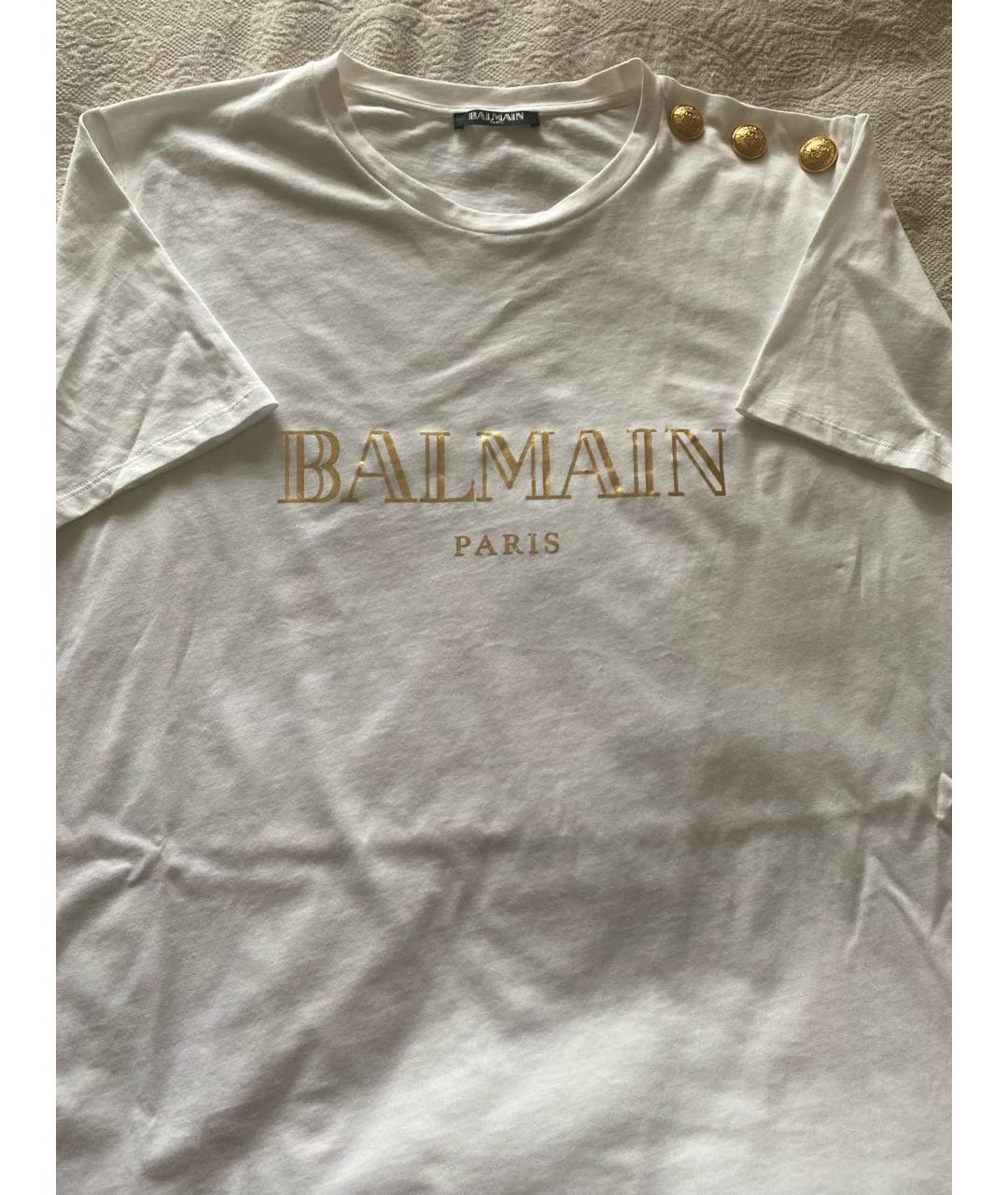 BALMAIN Белая хлопковая футболка, фото 7