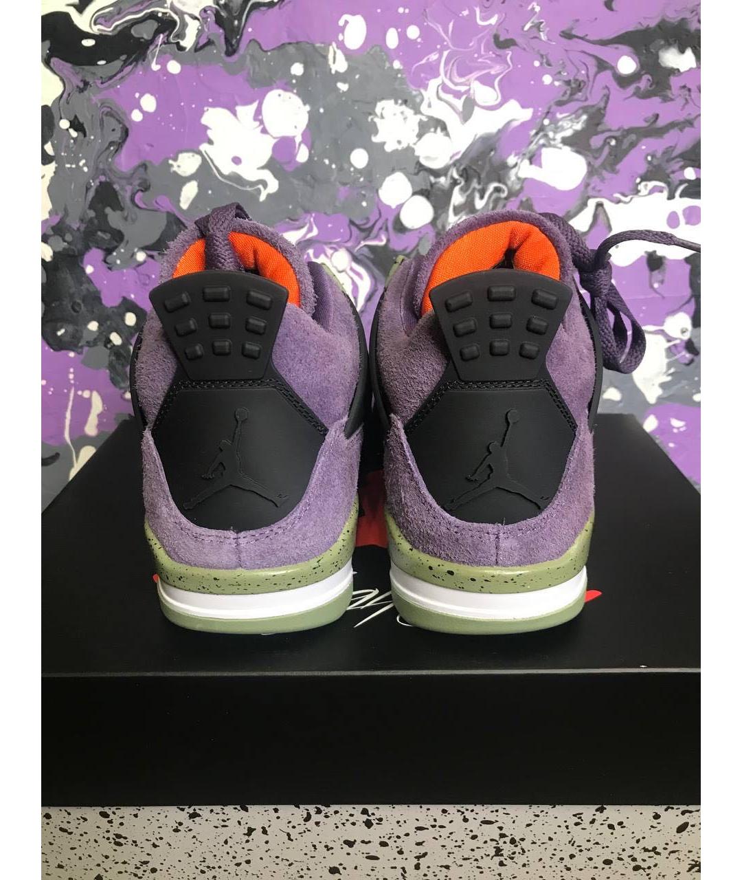 JORDAN Фиолетовые замшевые высокие кроссовки / кеды, фото 5