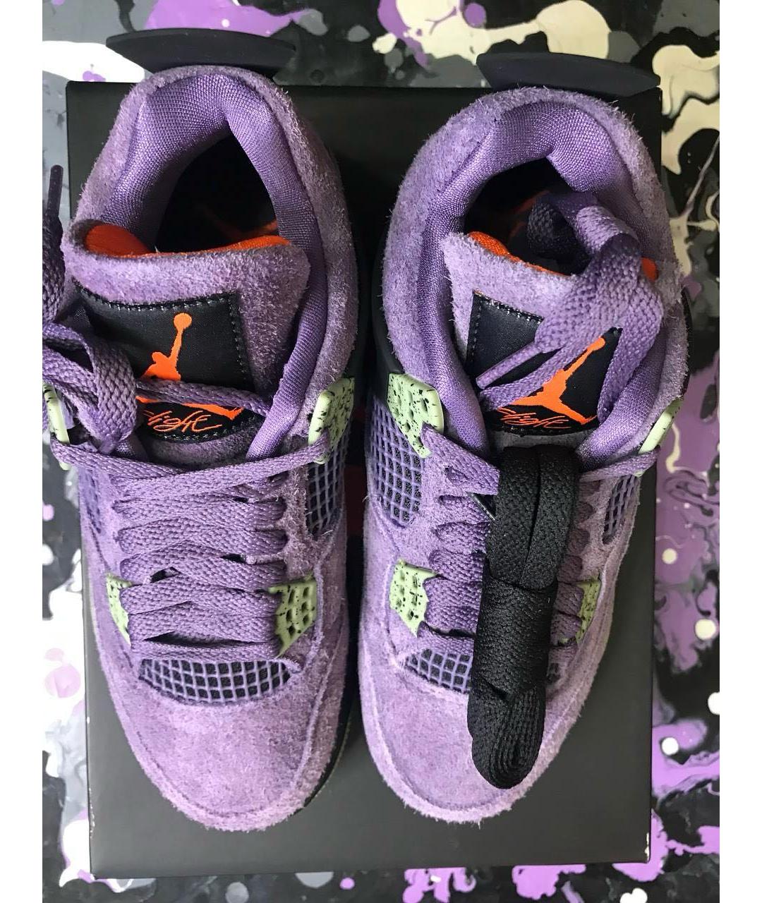 JORDAN Фиолетовые замшевые высокие кроссовки / кеды, фото 6