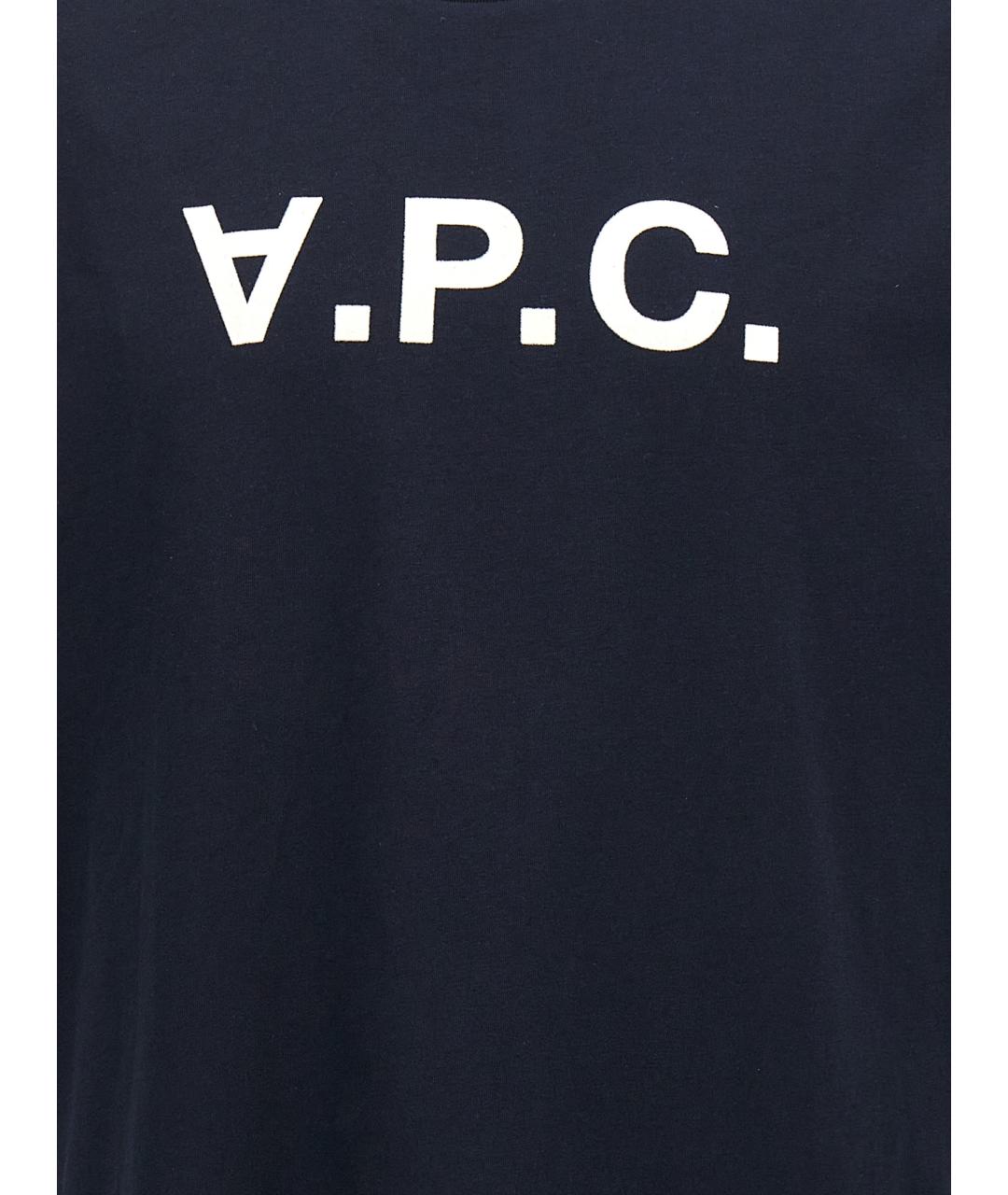 A.P.C. Синяя хлопковая футболка, фото 4