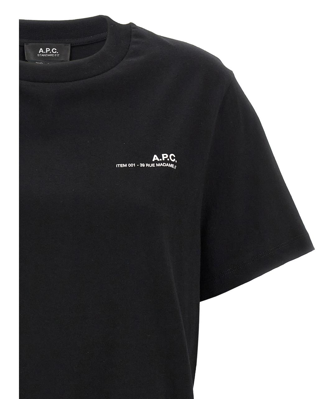 A.P.C. Черная хлопковая футболка, фото 3