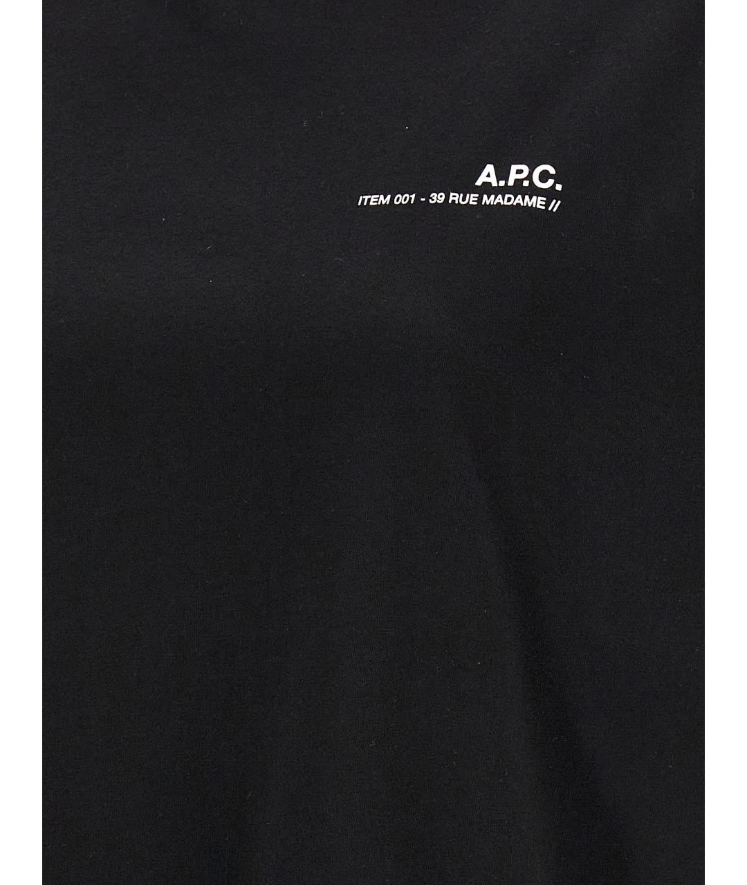 A.P.C. Черная хлопковая футболка, фото 4