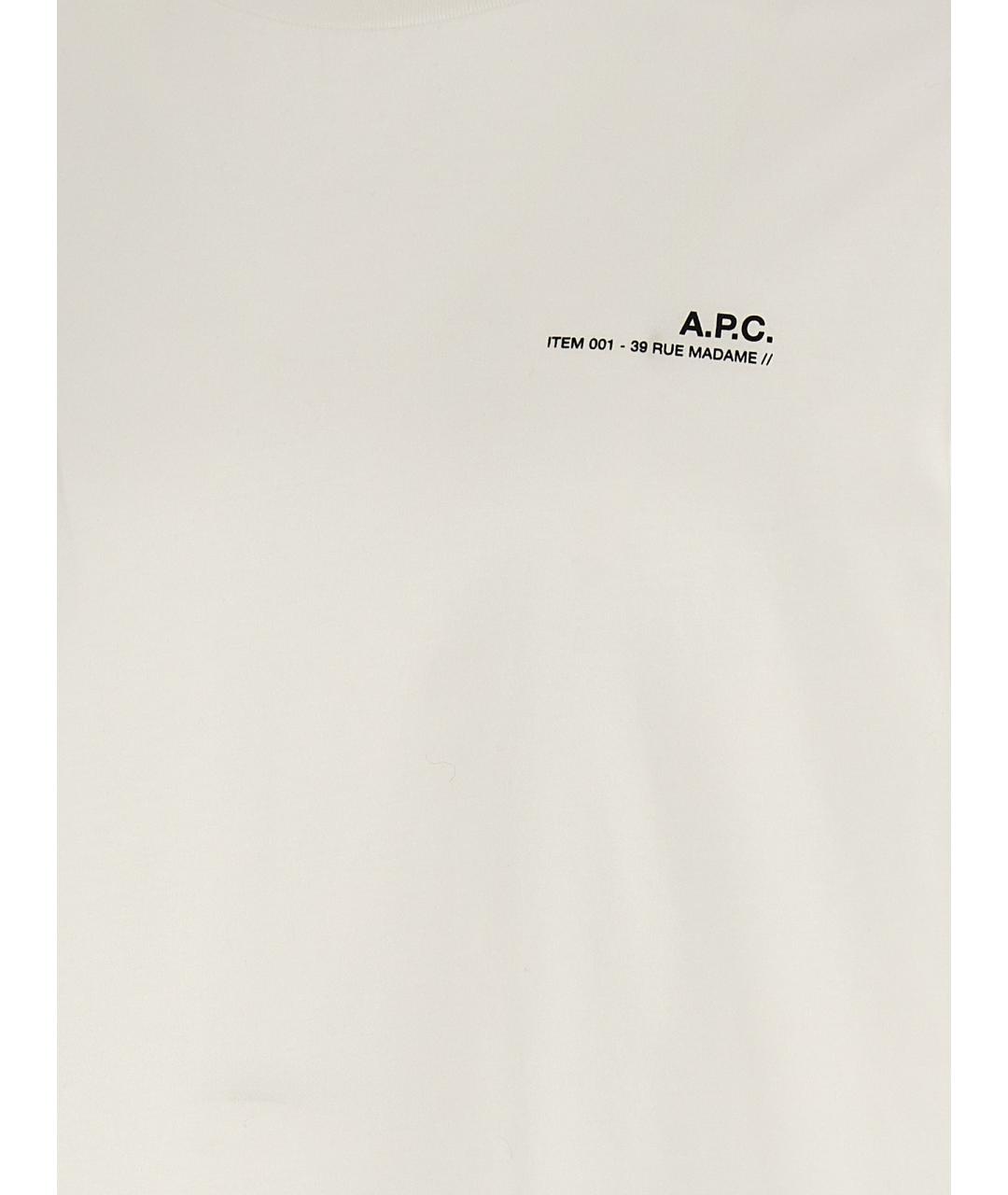 A.P.C. Белая хлопковая футболка, фото 4