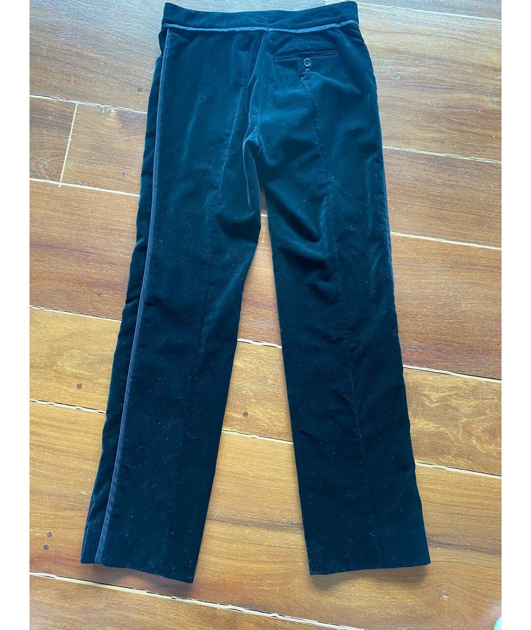 DEREK LAM Черные бархатные прямые брюки, фото 2