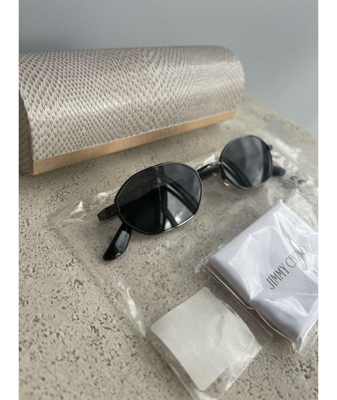 JIMMY CHOO Черные металлические солнцезащитные очки, фото 6