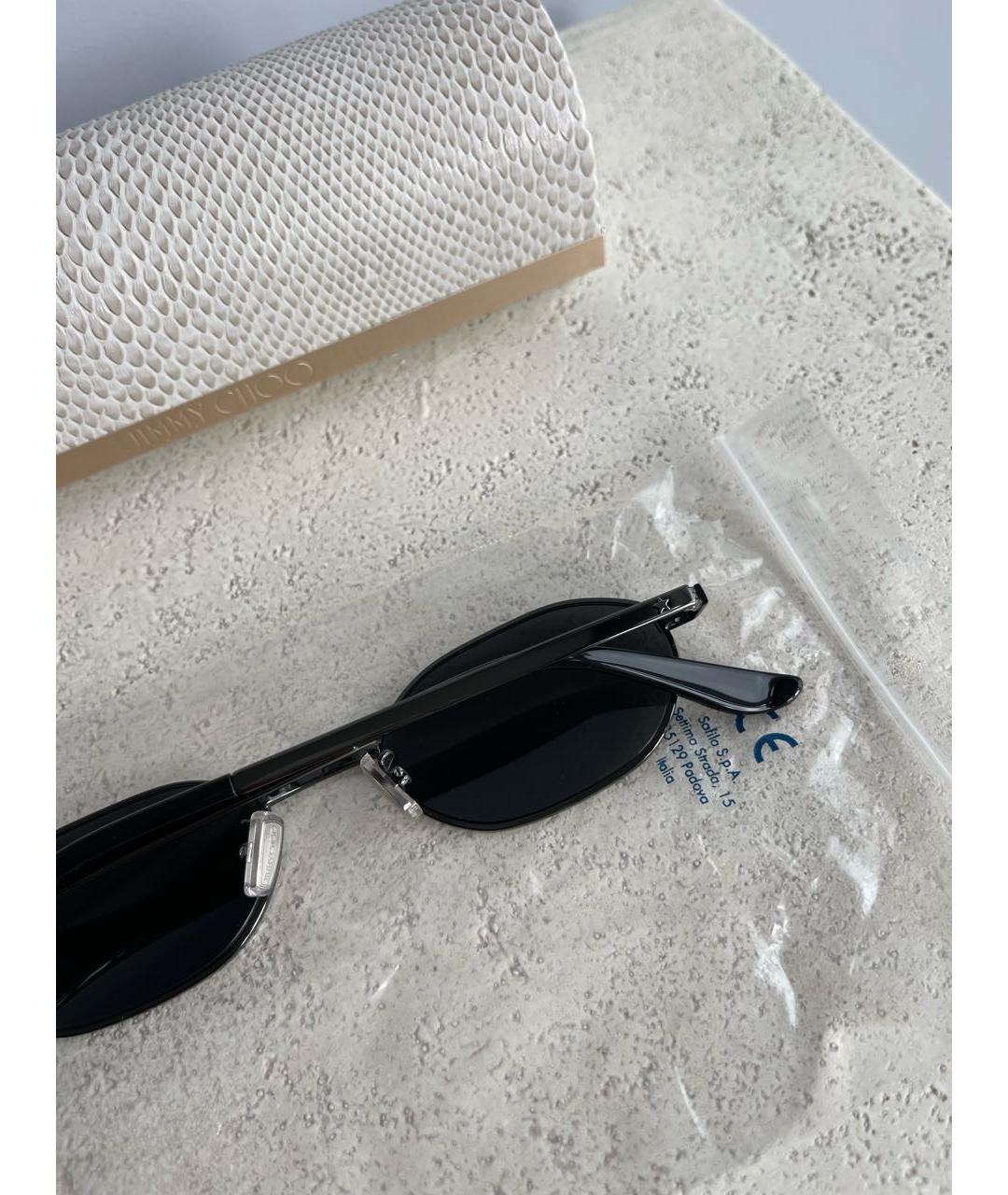 JIMMY CHOO Черные металлические солнцезащитные очки, фото 8
