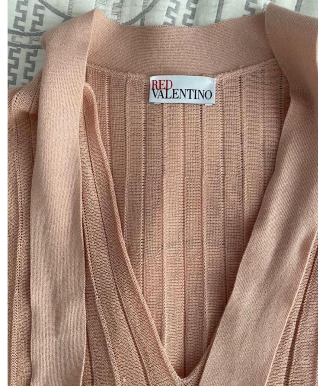 RED VALENTINO Розовое хлопковое коктейльное платье, фото 5