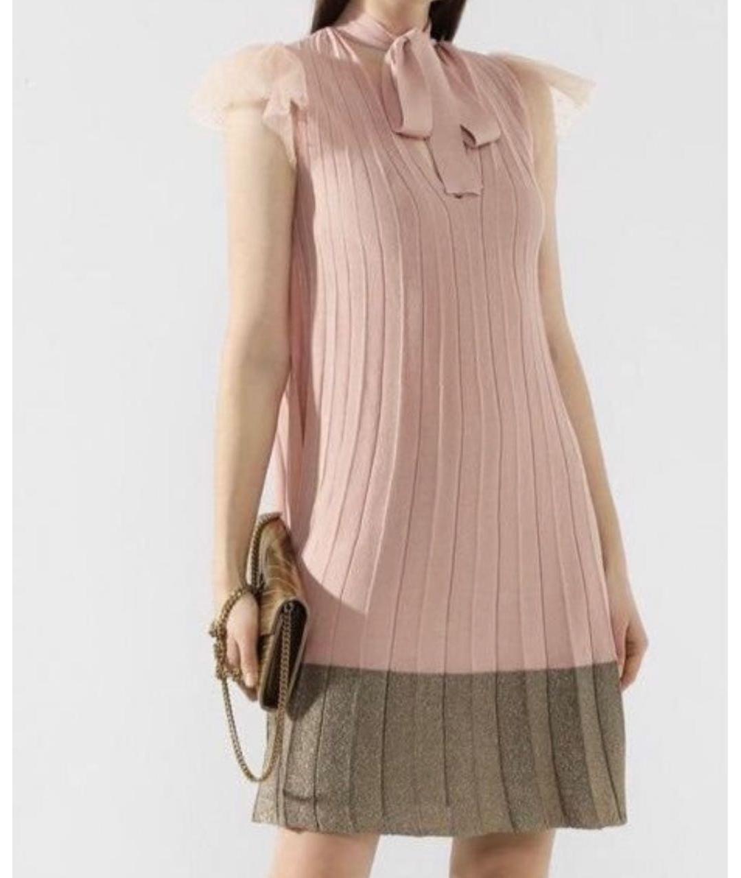 RED VALENTINO Розовое хлопковое коктейльное платье, фото 8