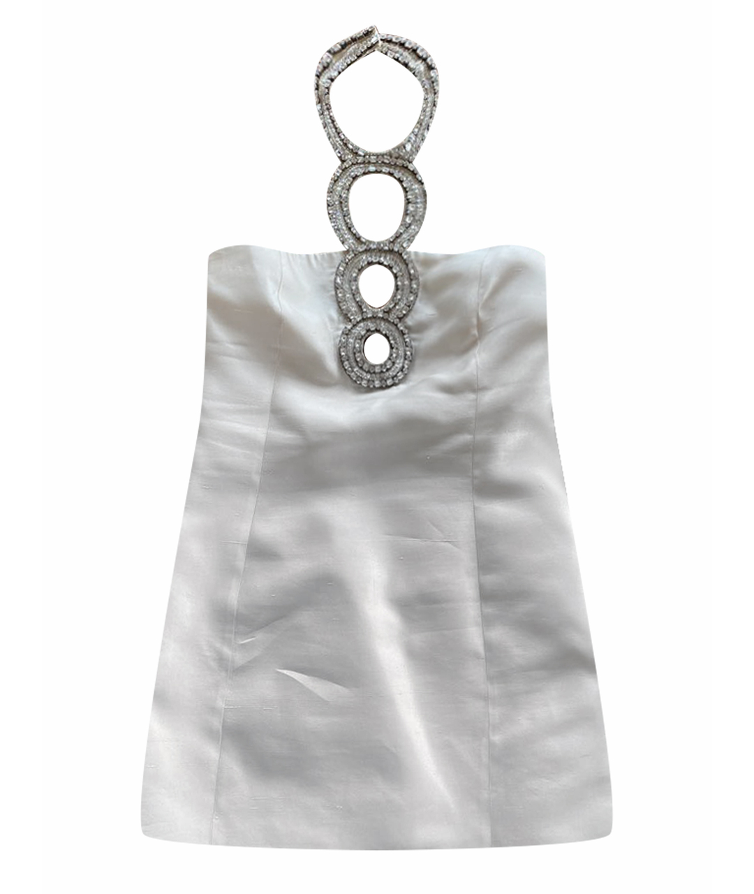AZZARO Белое шелковое коктейльное платье, фото 1