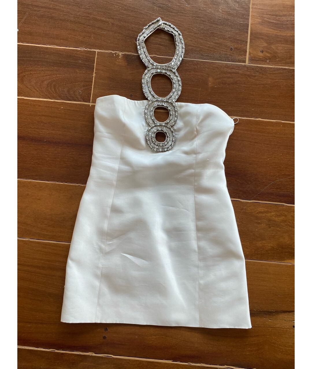 AZZARO Белое шелковое коктейльное платье, фото 5