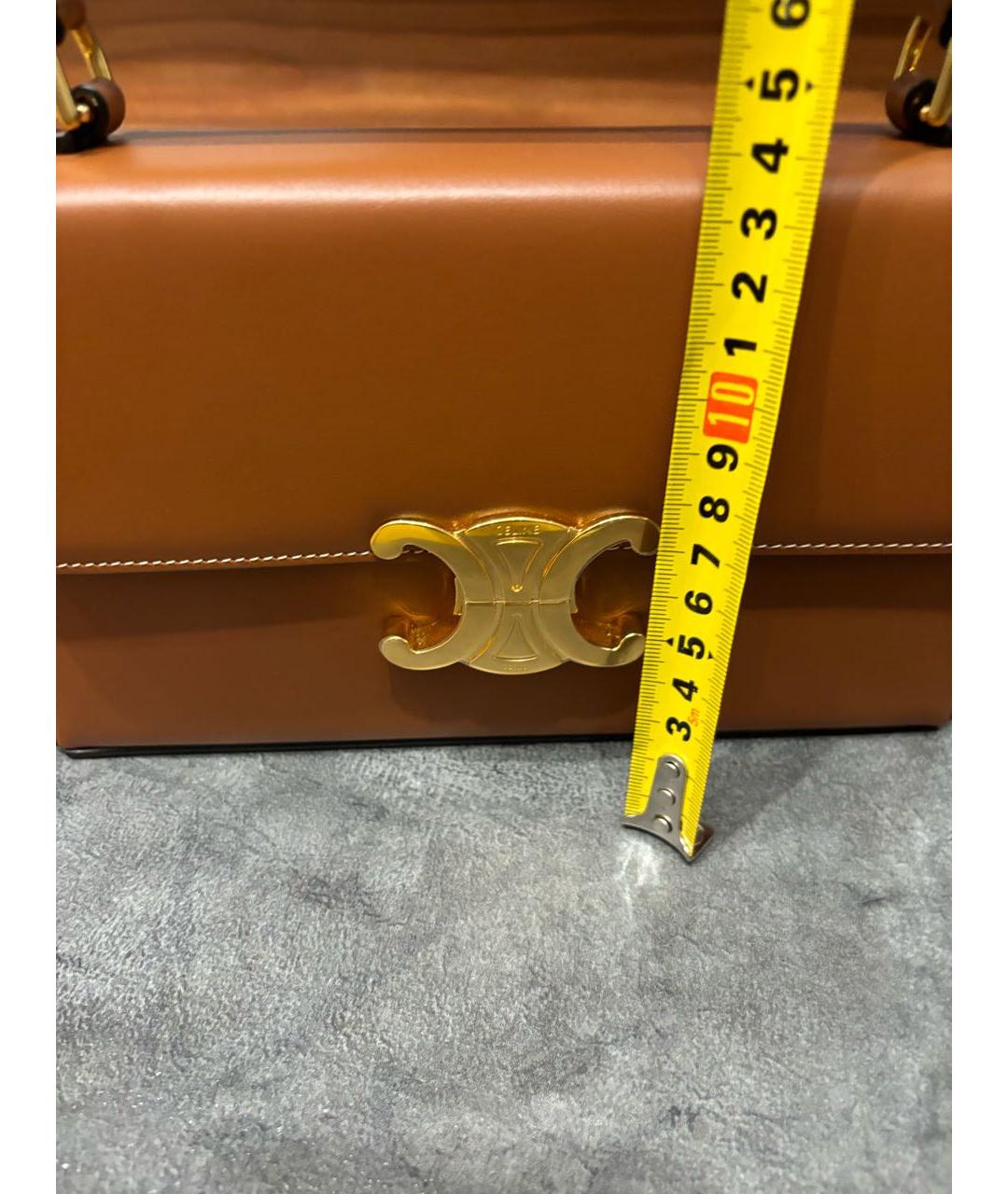 CELINE PRE-OWNED Горчичная кожаная сумка с короткими ручками, фото 8