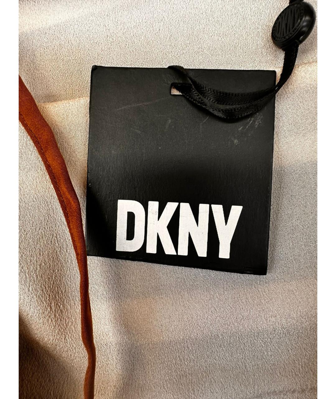 DKNY Бежевый полиэстеровый сарафан, фото 6