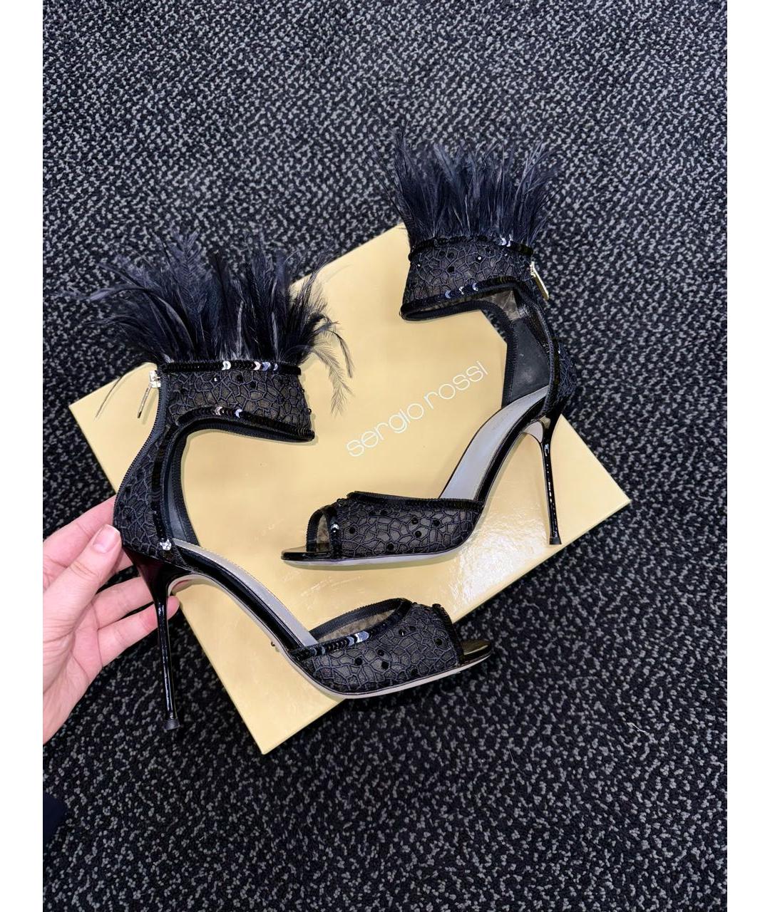 SERGIO ROSSI Черные босоножки, фото 4
