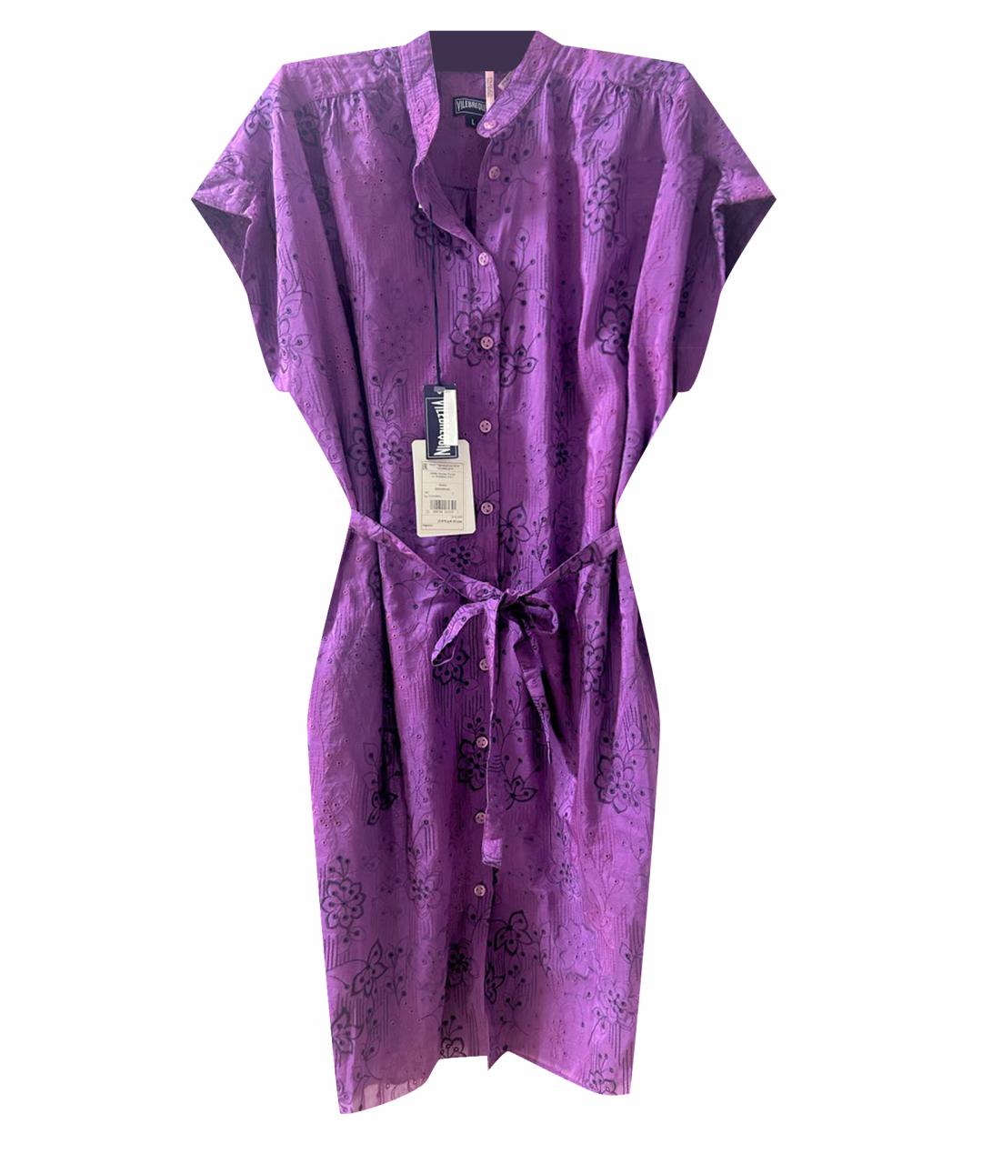 VILEBREQUIN Фиолетовое хлопковое повседневное платье, фото 1