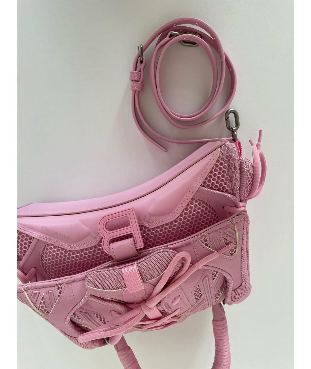 BALENCIAGA Розовая сумка с короткими ручками из искусственной кожи, фото 5