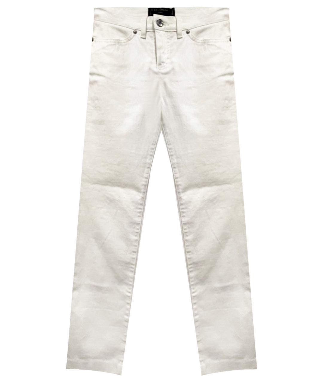 DOLCE&GABBANA Белые хлопко-эластановые прямые джинсы, фото 1
