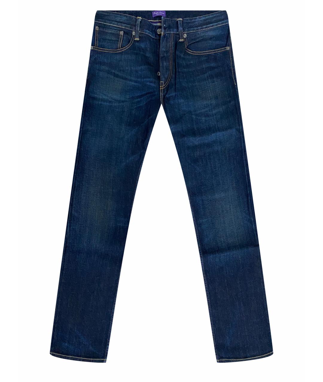 RALPH LAUREN PURPLE LABEL Темно-синие хлопковые прямые джинсы, фото 1