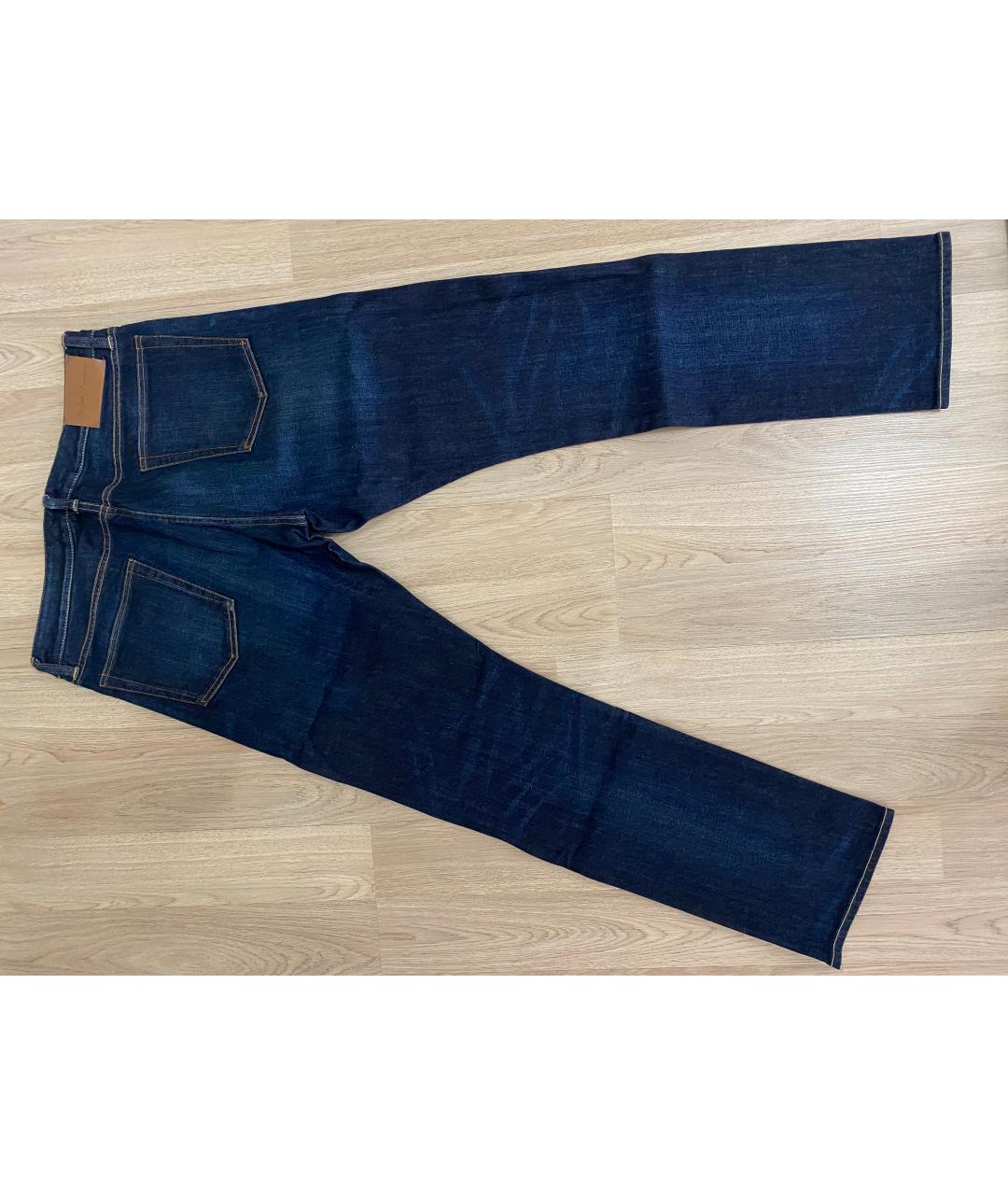 RALPH LAUREN PURPLE LABEL Темно-синие хлопковые прямые джинсы, фото 2