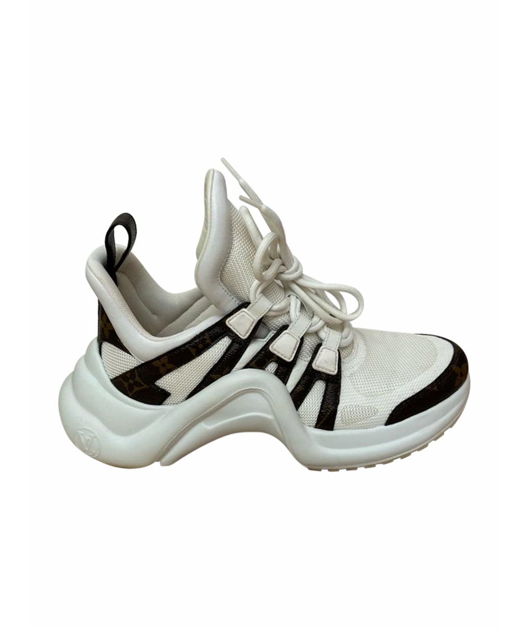 LOUIS VUITTON PRE-OWNED Белые кожаные кроссовки, фото 1