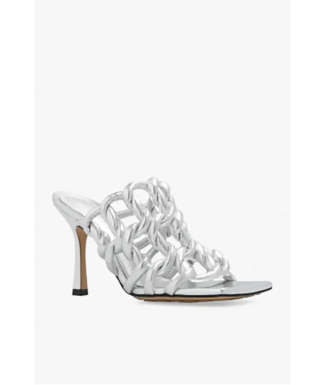 BOTTEGA VENETA Серебряные босоножки, фото 5