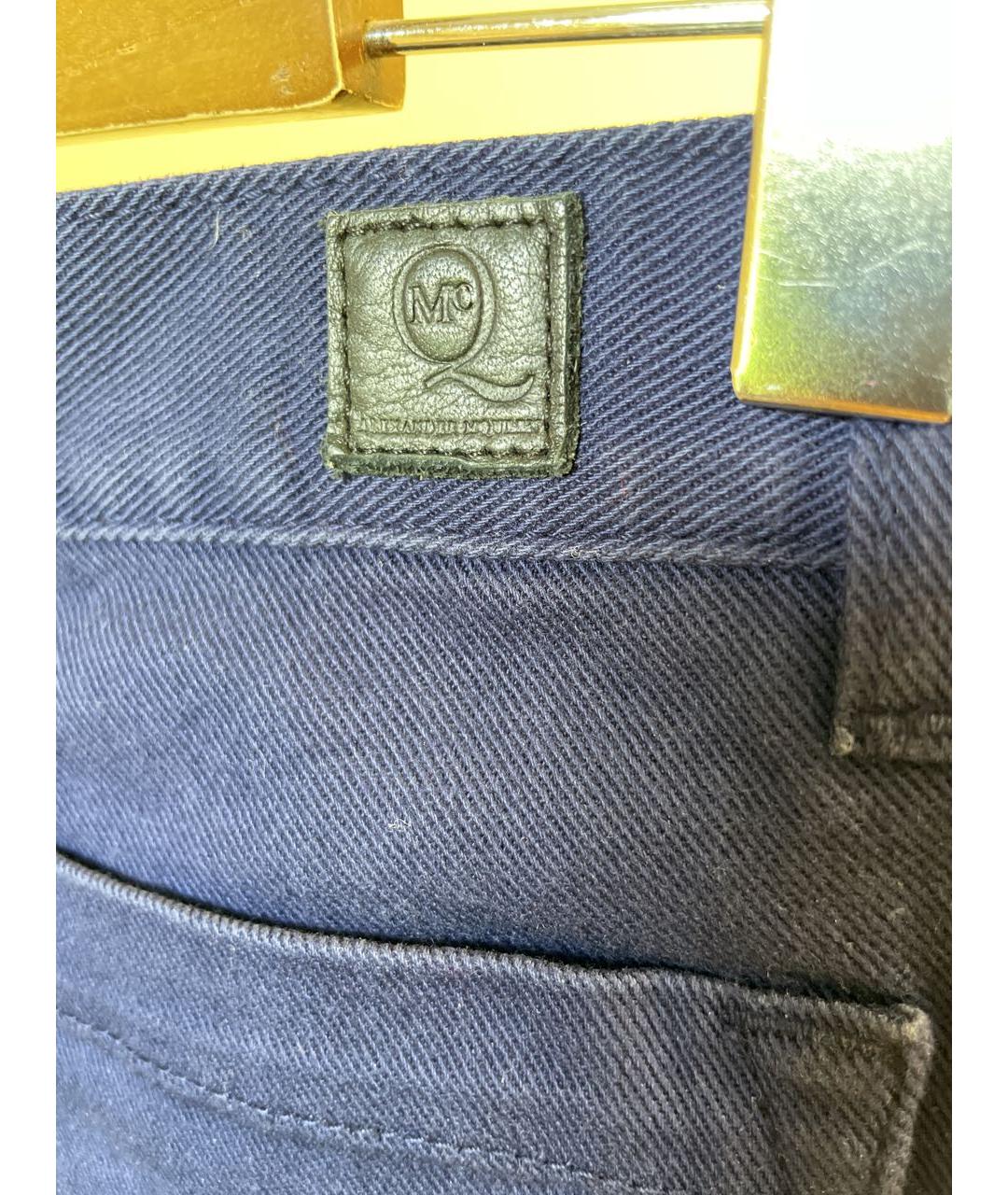 MCQ ALEXANDER MCQUEEN Темно-синие хлопко-эластановые прямые джинсы, фото 6