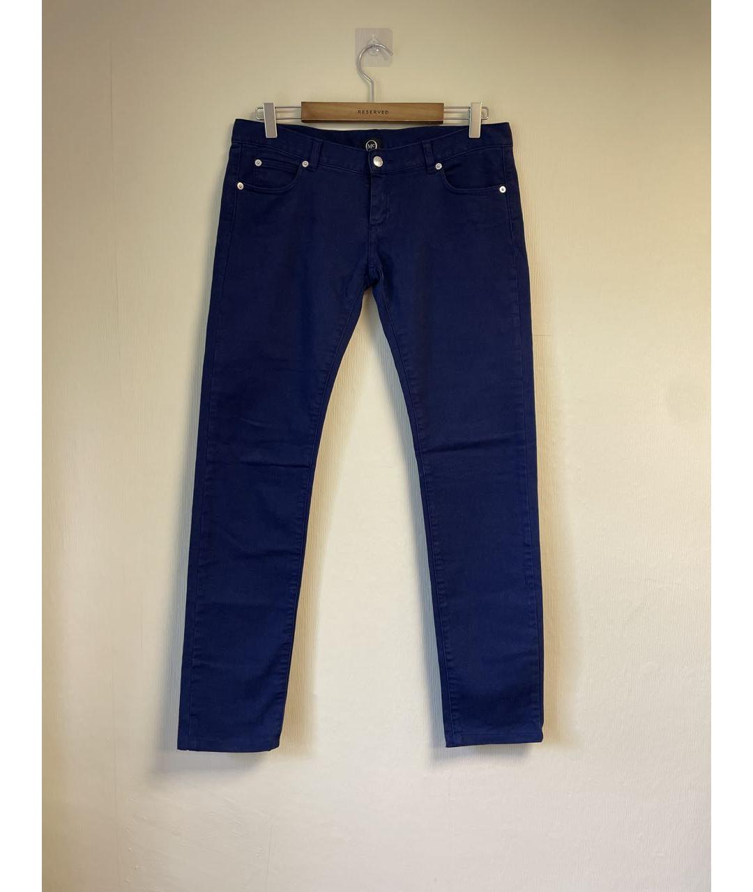 MCQ ALEXANDER MCQUEEN Темно-синие хлопко-эластановые прямые джинсы, фото 9