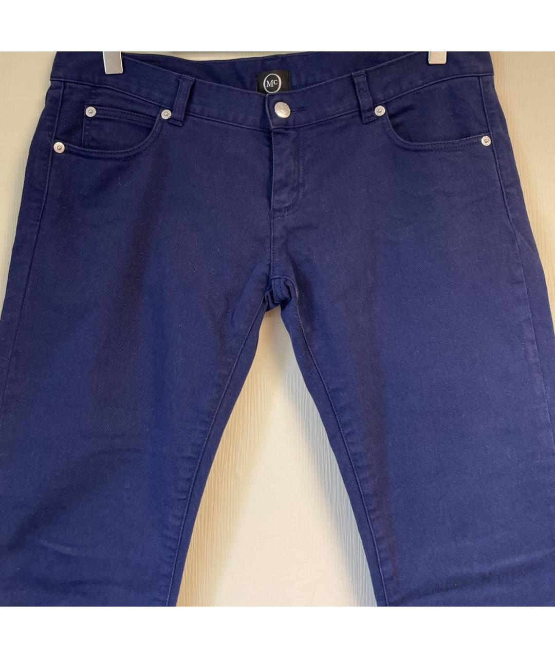 MCQ ALEXANDER MCQUEEN Темно-синие хлопко-эластановые прямые джинсы, фото 4