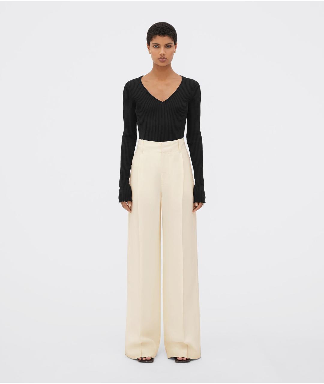 BOTTEGA VENETA Бежевые прямые брюки, фото 2