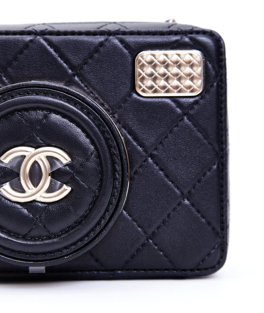 CHANEL PRE-OWNED Черная кожаная сумка через плечо, фото 7