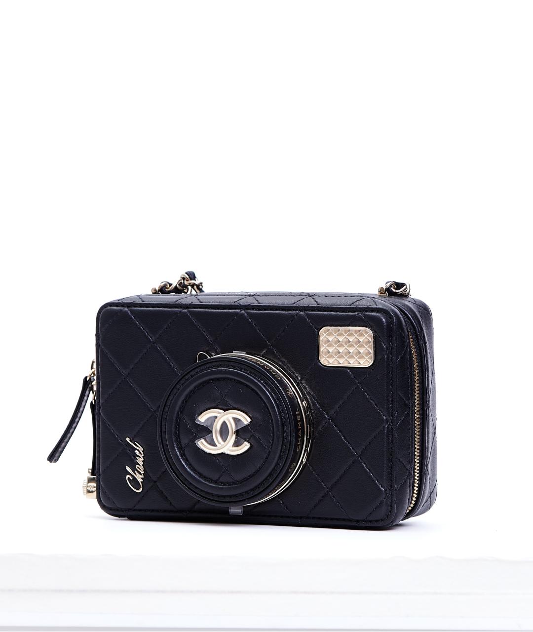 CHANEL PRE-OWNED Черная кожаная сумка через плечо, фото 3