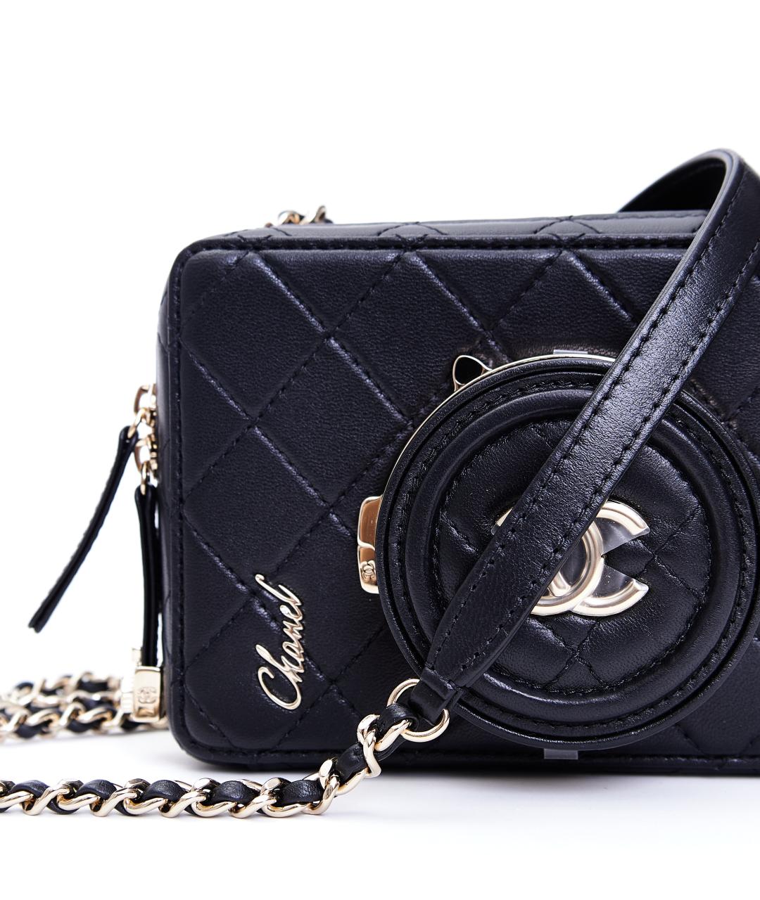 CHANEL PRE-OWNED Черная кожаная сумка через плечо, фото 4