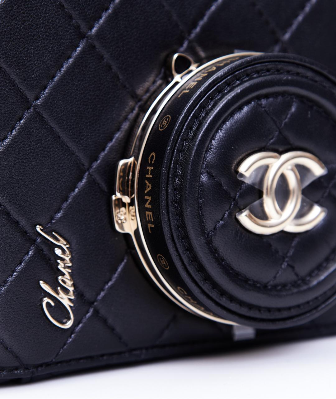 CHANEL PRE-OWNED Черная кожаная сумка через плечо, фото 6