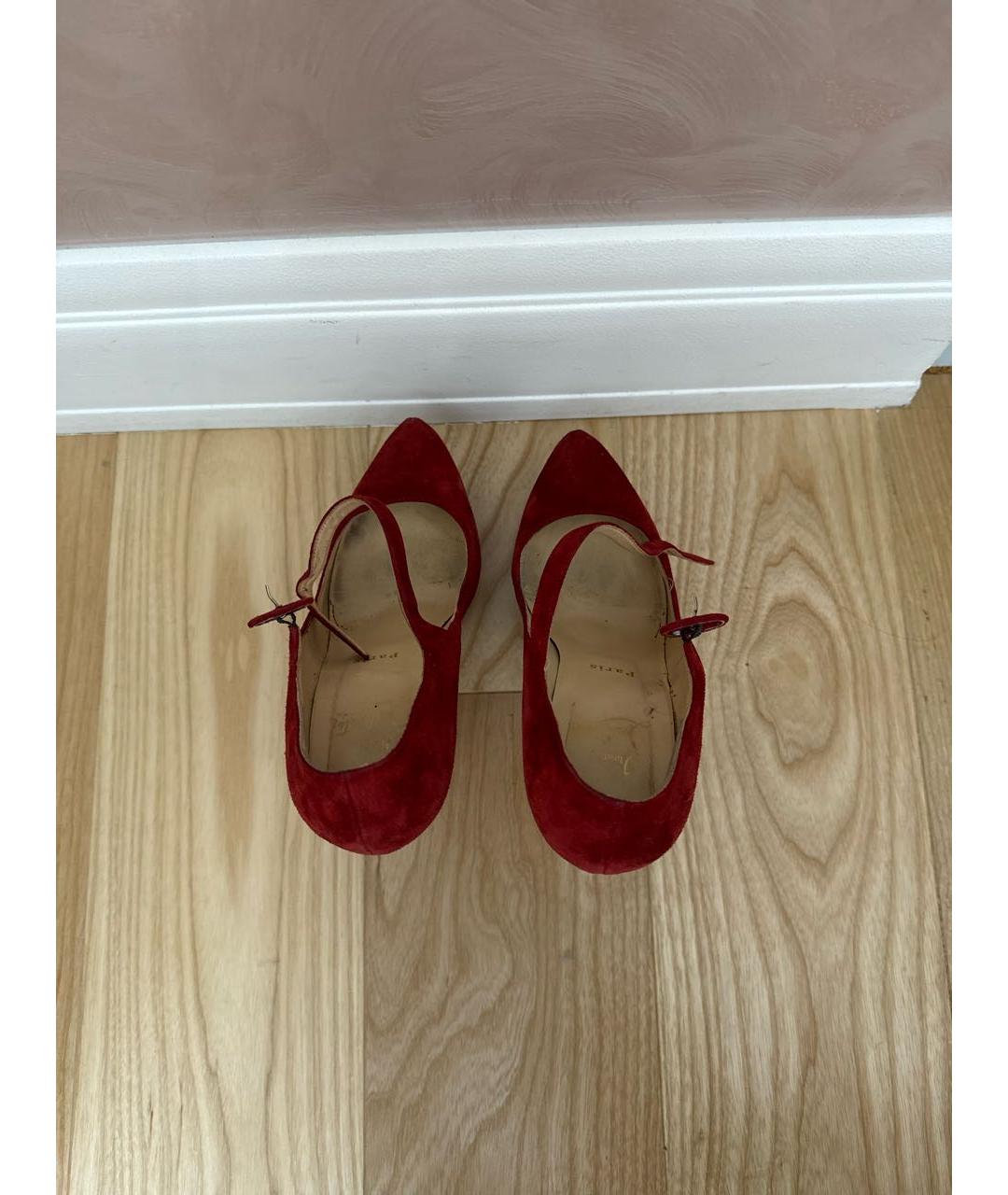 CHRISTIAN LOUBOUTIN Красные замшевые туфли, фото 3